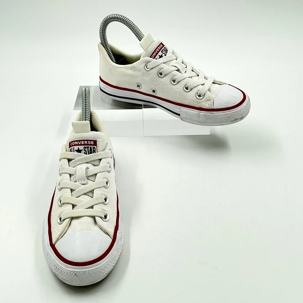 Converse Size 1 Youth Sneaker White Canvas Low Top All Star Madison Kids